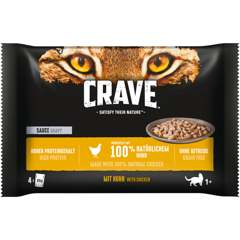 CRAVE™ Portionsbeutel Multipack Huhn und Truthahn 4 x 85 g