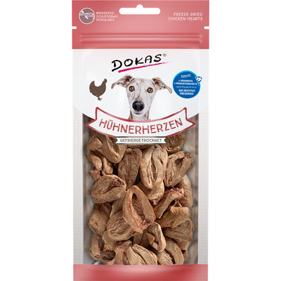 Dokas Dog Snack Hühnerherzen gefriergetrocknet 22 g