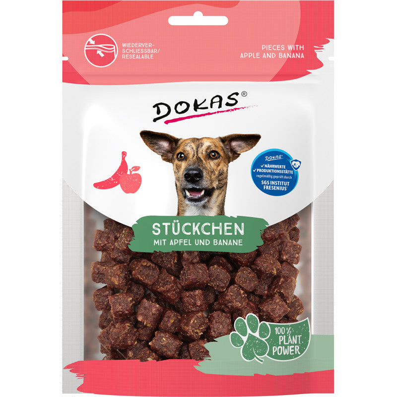 Dokas Dog Snack Stückchen mit Apfel und Banane 105 g