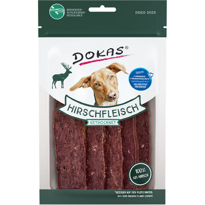 Dokas Hunde Snack Hirschfleisch getrocknet  60g