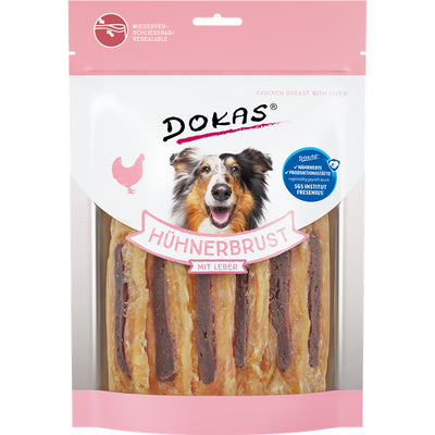 Dokas Hunde Snack Hühnerbrust mit Leber 220 g