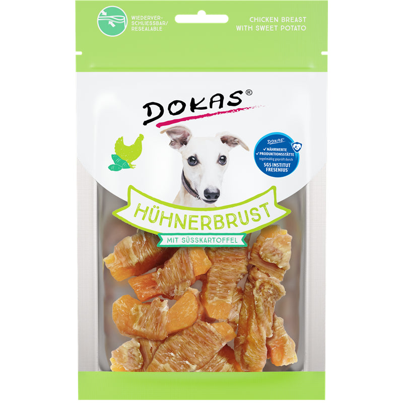 Dokas Hunde Snack Hühnerbrust mit Süßkartoffel 70 g