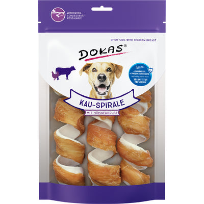 Dokas Hunde Snack Kauspirale mit Hühnerbrustfilet 110 g