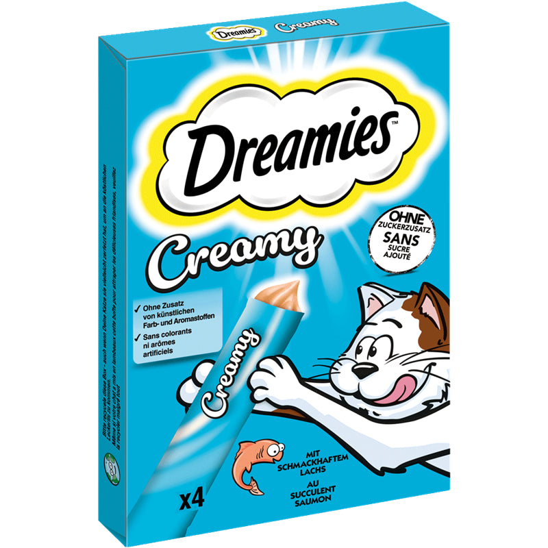 DREAMIES™ Creamy mit schmackhaftem Lachs 4 x 10 g