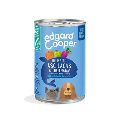 EDGARD & COOPER getreidefreies Nassfutter Adult mit Lachs & Truthahn 400g