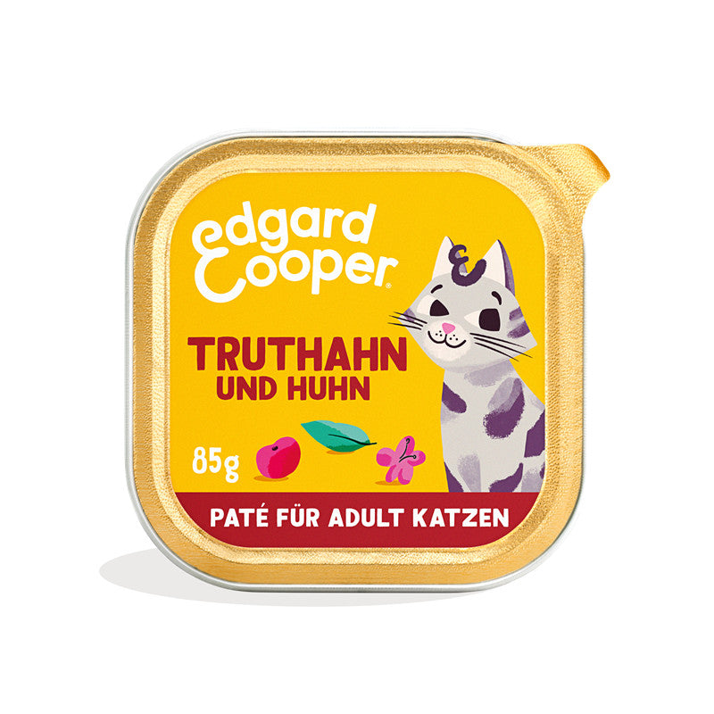 Edgard & Cooper Paté Adult Freilauftruthahn und Freilaufhuhn mit Cranberrys, Salbei und Baldrian 85g