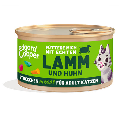 Edgard & Cooper Paté Adult Lamm und Freilaufhuhn mit Cranberrys, Salbei und Baldrian  85 g