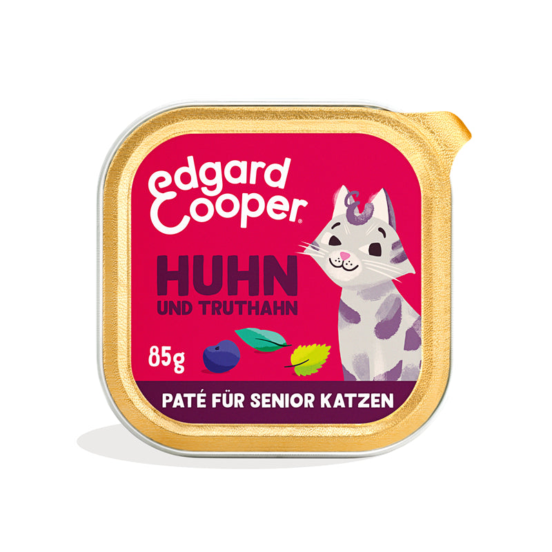 Edgard & Cooper Paté Senior Freilaufhuhn und Freilauftruthahn mit Blaubeeren, Nesselblättern u. Salbei 85 g