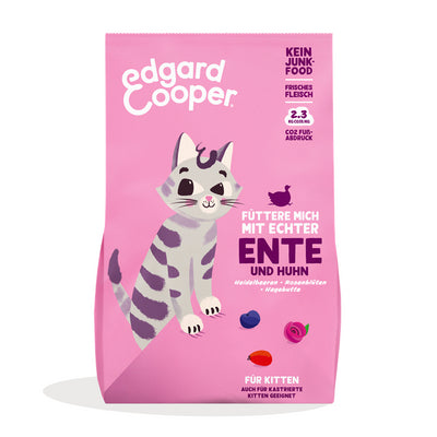 Edgard & Cooper Trockenfutter Kitten frische Freilaufente und frisches Freilaufhuhn mit Blaubeeren 325 g