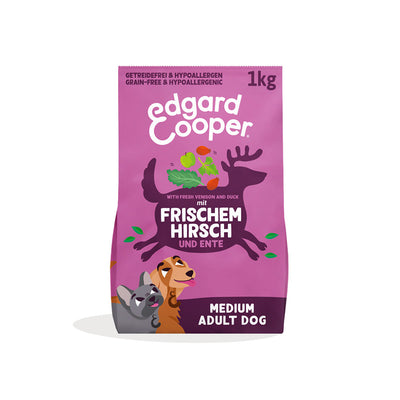 Edgard & Cooper Trockenfutter Medium Adult Frischer Hirsch & Ente 1 kg 1 Stück