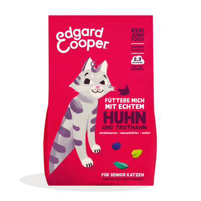 Edgard & Cooper Trockenfutter Senior Frisches Freilandhuhn und frischer Freilandtruthahn m. Blaubeere 2 kg