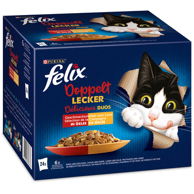 FELIX Doppelt lecker Geschmacksvielfalt vom Land in Gelee 24 x 85 g