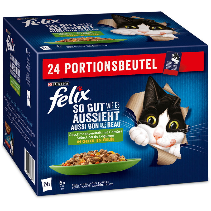 FELIX So gut wie es aussieht Gemischte Vielfalt mit Gemüse in Gelee 24 x 85 g