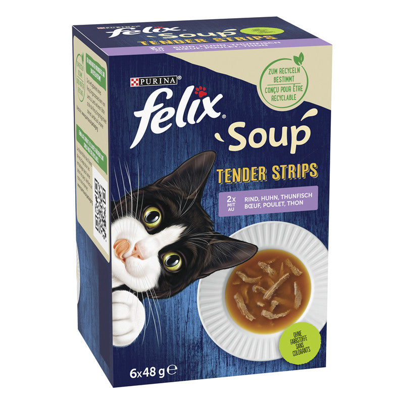 FELIX Soup Tender Strips Gemischte Vielfalt 6 x 48 g