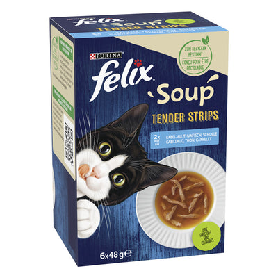 FELIX Soup Tender Strips Geschmacksvielfalt aus dem Wasser 6 x 48 g