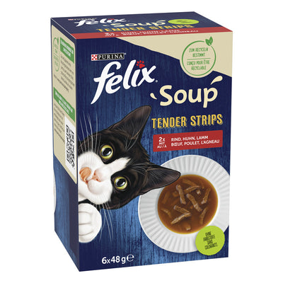 Felix Soup Tender Strips Geschmackvielfalt vom Land 6 x 48 g