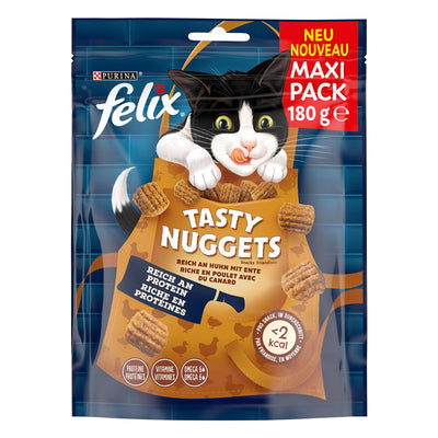 FELIX Tasty Nuggets Reich an Huhn mit Ente Katzensnacks 180 g