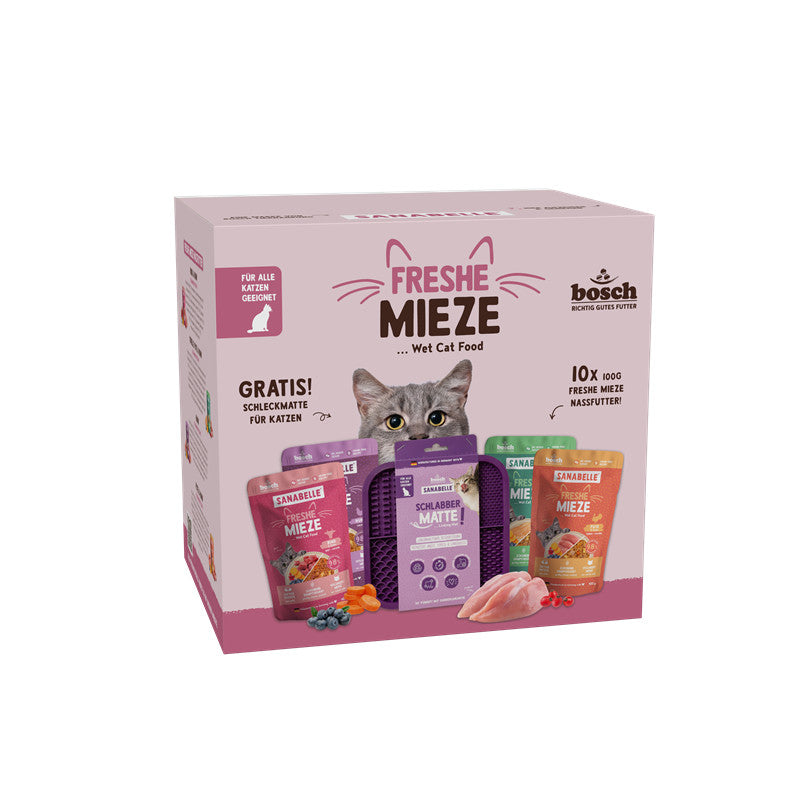 Freshe Mieze Aktionsbox Nassfutter + Schleckmatte 1 Stück