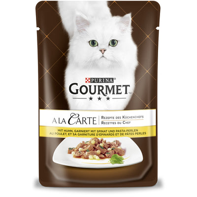 GOURMET A la Carte mit Huhn, garniert mit Spinat und Pasta-Perlen 85 g