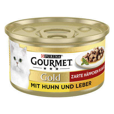 GOURMET Gold Zarte Häppchen in Sauce mit Huhn & Leber 85 g