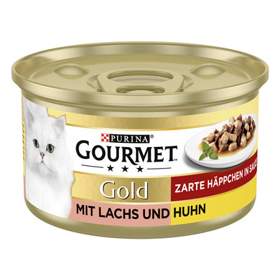 GOURMET Gold Zarte Häppchen in Sauce mit Lachs & Huhn 85 g