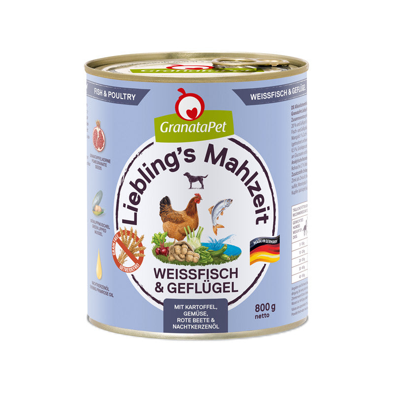 GranataPet Liebling's Mahlzeit Weißfisch & Geflügel 800 g