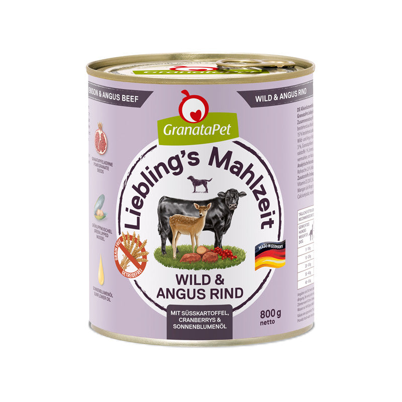 GranataPet Liebling's Mahlzeit Wild & Angus Rind 800 g