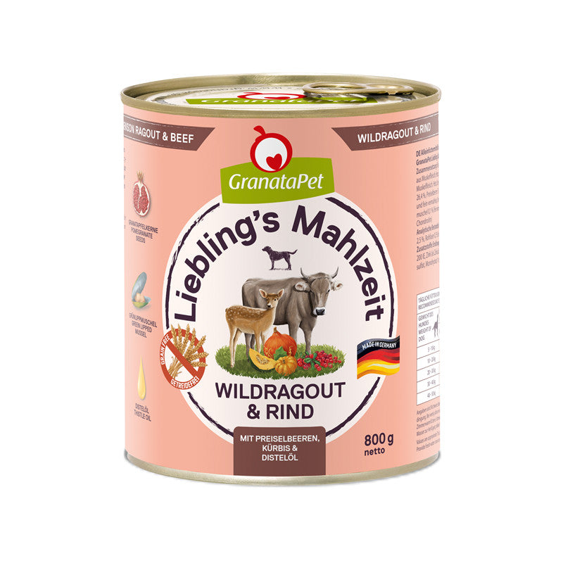 GranataPet Liebling's Mahlzeit Wildragout & Rind 800 g