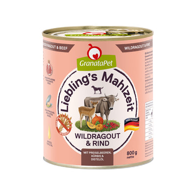 GranataPet Liebling's Mahlzeit Wildragout & Rind 800 g