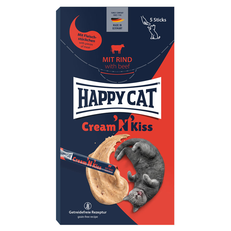 Happy Cat Cream 'N' Kiss Snack mit Rind 80 g