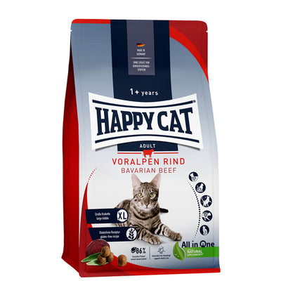 Happy Cat Trockenfutter Culinary Adult Voralpen Rind - glutenfreie Rezeptur - Hergestellt in Deutschland 1,3 kg
