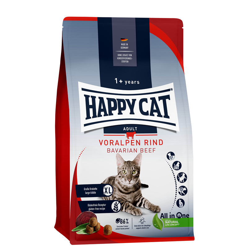 Happy Cat Trockenfutter Culinary Adult Voralpen Rind - glutenfreie Rezeptur - Hergestellt in Deutschland 10 kg