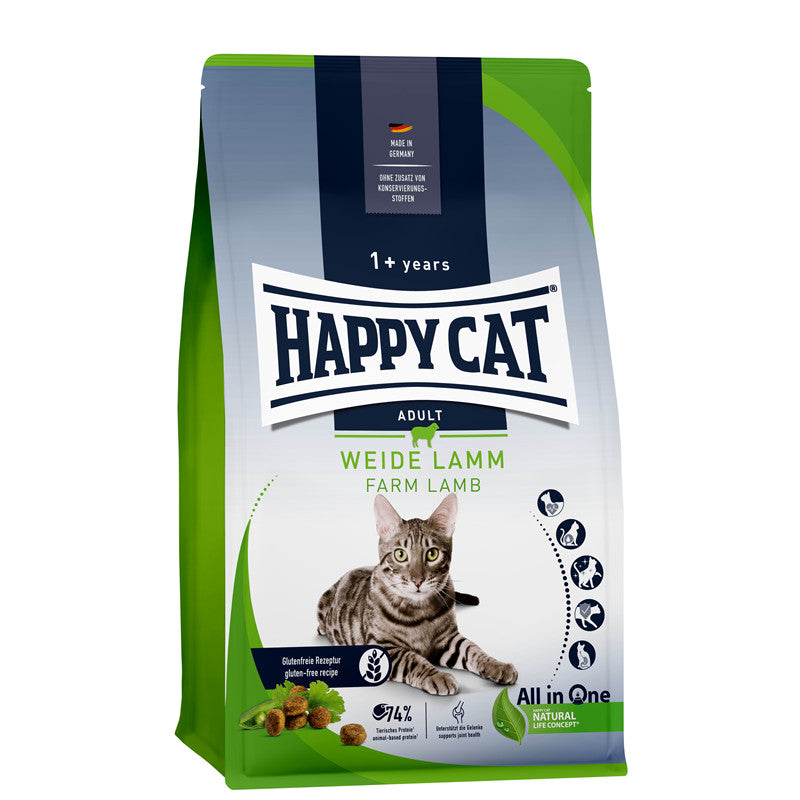 Happy Cat Trockenfutter Culinary Adult Weide Lamm  - glutenfreie Rezeptur - Hergestellt in Deutschland 300 g