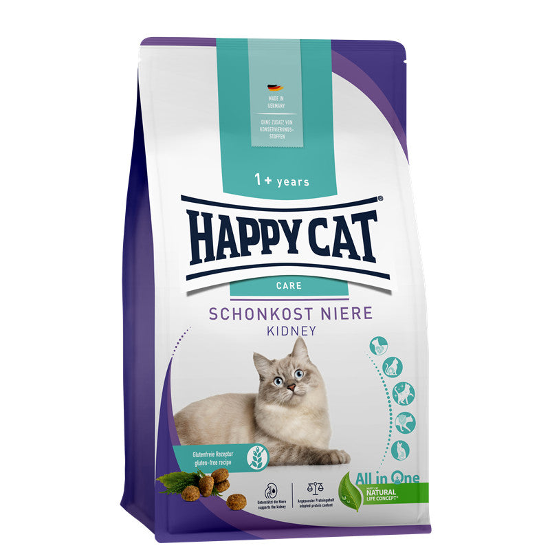 Happy Cat Trockenfutter Sensitive Schonkost bei Erkrankungen der Niere - glutenfreie Rezeptur 4 kg