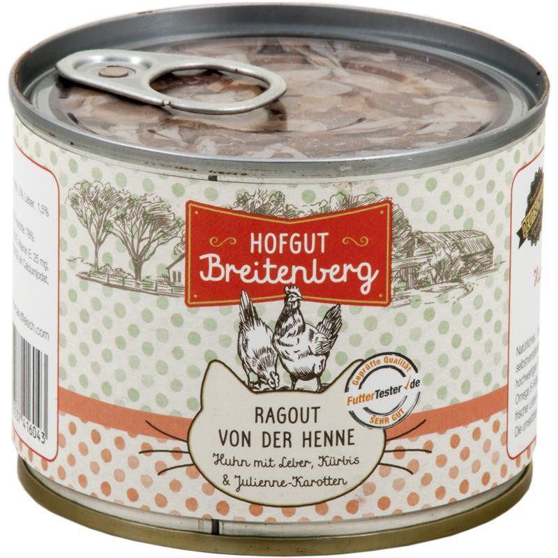 Hofgut Breitenberg Cat Ragout von der Henne Huhn mit Leber, Kürbis & Karotten 180 g