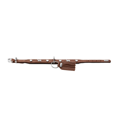 HUNTER Halsband München Mini , Rindsleder cognac/schwarz 30/XS