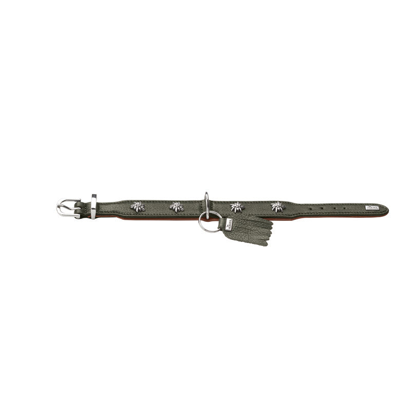 HUNTER Halsband München , Rindsleder grün/cognac 32/XS