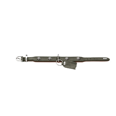 HUNTER Halsband München , Rindsleder grün/cognac 32/XS