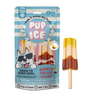 Imaginelles Pup Ice Dog Snack Rocket Lollies Banana & Chocolate M 2 Stück/ 90 g