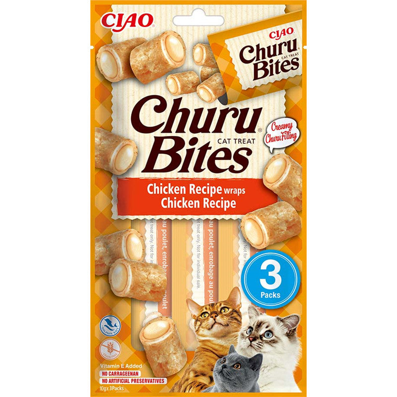 Inaba Cat Churu Bites Chicken Recipe wraps Chicken Recipe 3 x10g 1 Stück