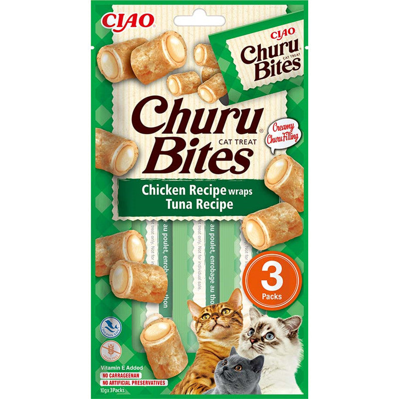 Inaba Cat Churu Bites Chicken wraps Tuna Recipe 3x10g 1 Stück