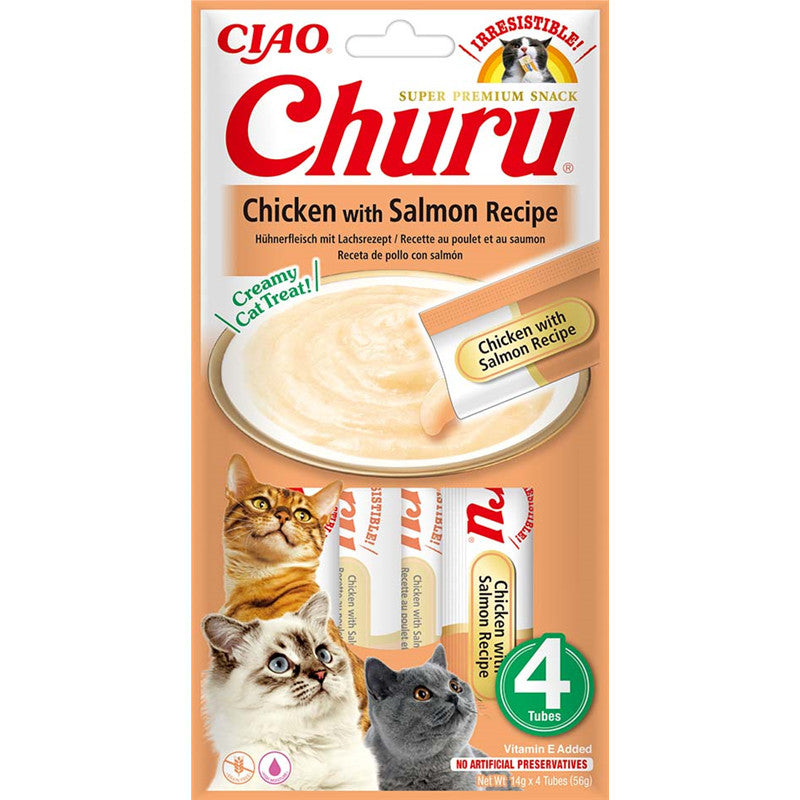 Inaba Cat Churu Chicken with Salmon Recipe 4x14g 1 Stück