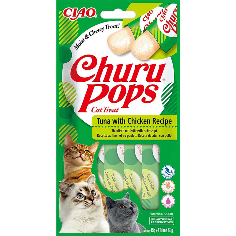 Inaba Cat Churu Pops Tuna with Chicken Recipe 4 x15g 1 Stück