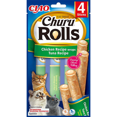 Inaba Cat Churu Rolls Chicken Rec. wraps Tuna 4 x10g 1 Stück