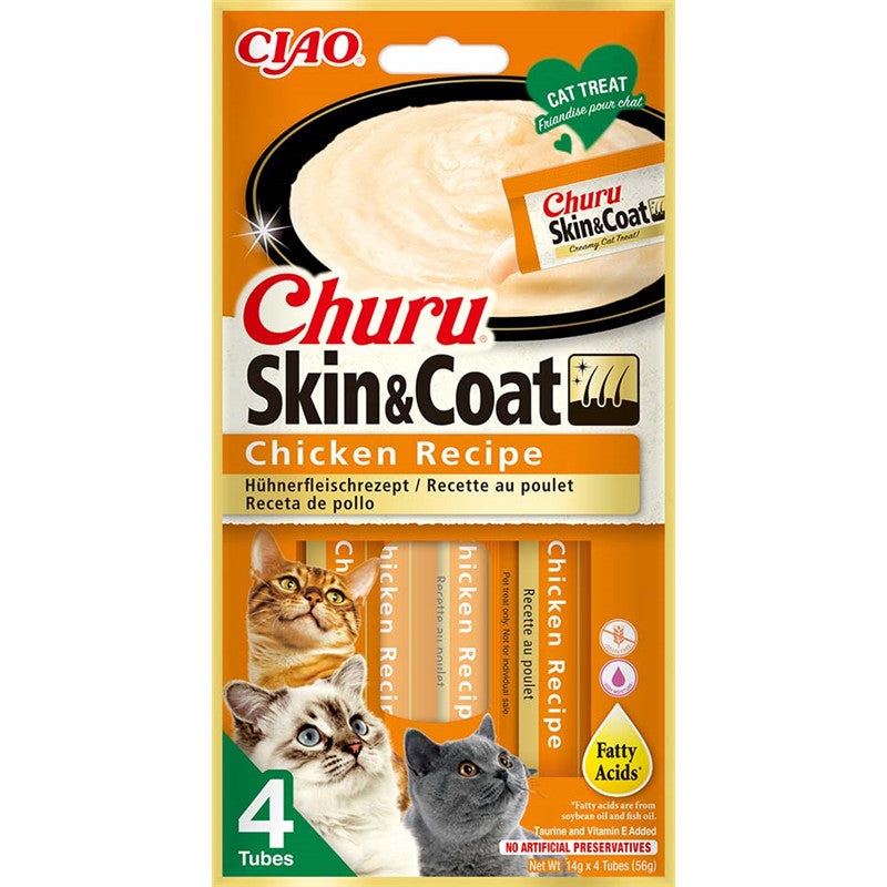 Inaba Cat Churu Skin&Coat Chicken Recipe 4 x14g 1 Stück