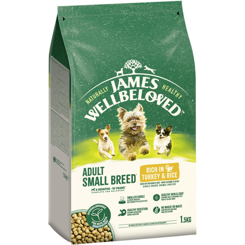 JAMES WELLBELOVED™ Hund für kleine Hunde Truthahn & Reis 1,5 kg