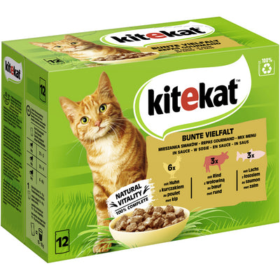 Kitekat® Portionsbeutel Multipack Bunte Vielfalt in Sauce 12 x 85 g