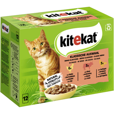 Kitekat® Portionsbeutel Multipack Klassische Auswahl in Sauce 12 x 85 g