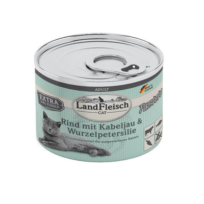 LandFleisch Cat Adult Pastete Rind + Kabeljau + Wurzelpetersilie 195 g