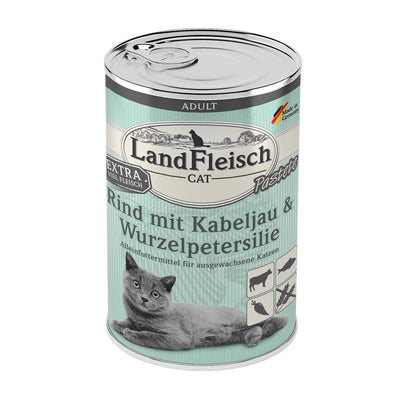 LandFleisch Cat Adult Pastete Rind + Kabeljau + Wurzelpetersilie 400 g